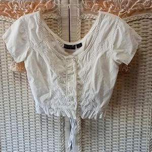 White summer back lace top